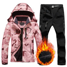 Load image into Gallery viewer, Women's Ski Suit Winter Thermal Warm Jacket Pants Set Windproof Waterproof Snowboarding Female Skiing Suits Snow Coat
