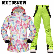 Load image into Gallery viewer, -30 degree Ski Suit Women Winter Female Jackets and Pants Warm Waterproof Women's Jacket Outdoor Snowboard Cycling Camping Brand
