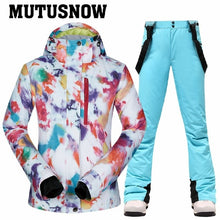 Load image into Gallery viewer, -30 degree Ski Suit Women Winter Female Jackets and Pants Warm Waterproof Women's Jacket Outdoor Snowboard Cycling Camping Brand
