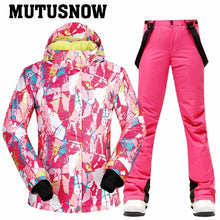 Load image into Gallery viewer, -30 degree Ski Suit Women Winter Female Jackets and Pants Warm Waterproof Women's Jacket Outdoor Snowboard Cycling Camping Brand
