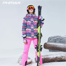 Load image into Gallery viewer, PHMAX Winter Ski Suit Men Women Windproof Ski Jacket Pants Set Waterproof Keep Warm Outdoor Skiing and Snowboarding Jacket
