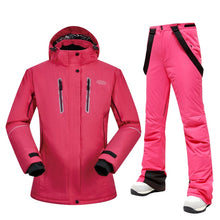 Load image into Gallery viewer, Women Ski Suit Brands High Quality Set Waterproof Warm -30 Degree Skiing Jacket And Pants Winter Outdoor Snowboarding Suits
