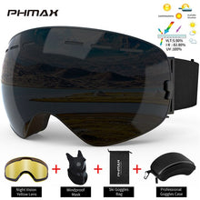 Load image into Gallery viewer, PHMAX Brand Ski Goggles Winter UV400 Anti-Fog Skiing Glasses Men Women Double Layers Outdoor Snowboard Goggles With Free Mask
