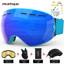 Load image into Gallery viewer, PHMAX Brand Ski Goggles Winter UV400 Anti-Fog Skiing Glasses Men Women Double Layers Outdoor Snowboard Goggles With Free Mask
