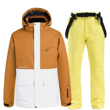 Load image into Gallery viewer, 2020 New Fashion Color Matching Ski Suit Men Women Windproof Waterproof Skiing Snowboard Jacket and Pants Suit Snowsuit Winter

