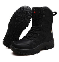 Load image into Gallery viewer, R.XJIAN brand Winter Military Tactical Boots For Men Leather Outdoors Round Toe Sneakers Men Combat Desert High Ankle Boots Blac
