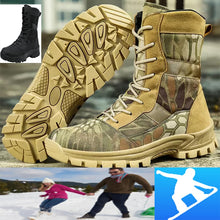 Load image into Gallery viewer, Men's desert combat tactical boots hiking shoes retro lace-up hiking boots military boots waterproof hunting boots high-top mili

