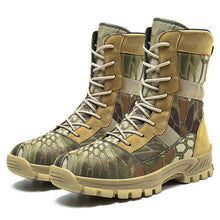 Load image into Gallery viewer, Men's desert combat tactical boots hiking shoes retro lace-up hiking boots military boots waterproof hunting boots high-top mili
