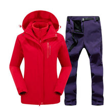 Load image into Gallery viewer, Winter Ski Suit for Women Brands Jacket Pants High Quality Windproof Waterproof Super Warm Snow Trousers Snowboard Clothing
