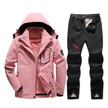 Load image into Gallery viewer, Winter Thick Warm Women Ski Suit Waterproof Windproof Skiing Snowboarding Jacket Pants Set Womens Snow Wear Suits
