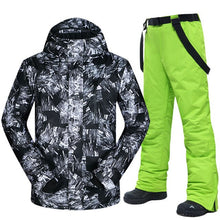 Load image into Gallery viewer, Ski Suit Men Winter Warm Waterproof Breathable And Touch Screen Gloves Snow Jacket And Pants Skiing And Snowboarding Jacket Men
