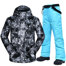 Load image into Gallery viewer, Ski Suit Men Winter Warm Waterproof Breathable And Touch Screen Gloves Snow Jacket And Pants Skiing And Snowboarding Jacket Men
