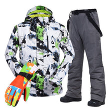 Load image into Gallery viewer, Large Size Men's Ski Suit -30 Temperature Waterproof Warm Winter Mountaineering Snow Snowboard Jackets and Pants Set

