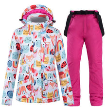 Load image into Gallery viewer, Women Ski Suit Jacket Waterproof Snowboard Colorful Ski Jacket and Pants Set Winter Windproof Warm Jacket Outdoor Clothing
