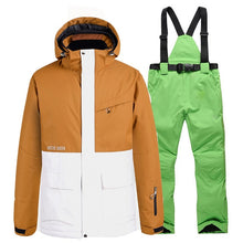 Load image into Gallery viewer, New Women's &amp; Men's Ski Jackets + Strap Snow Pants Bib Snow Suit Sets Snowboard Clothing Waterproof Costumes Winter Outdoor Wear
