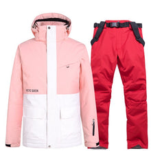 Load image into Gallery viewer, Women Ski Suit New Winter Windproof Waterproof Jacket Ski Pants Suit Female Thicken Warm And Breathable Snowboard Snow Suit
