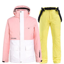 Load image into Gallery viewer, Women Ski Suit New Winter Windproof Waterproof Jacket Ski Pants Suit Female Thicken Warm And Breathable Snowboard Snow Suit
