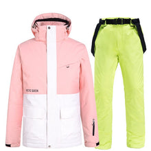 Load image into Gallery viewer, Women Ski Suit New Winter Windproof Waterproof Jacket Ski Pants Suit Female Thicken Warm And Breathable Snowboard Snow Suit
