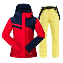 Load image into Gallery viewer, Women Ski Suit Warm Windproof Waterproof Hooded Snow Jacket + Pants Female Winter Outdoor Snowboard Snowmobile Snow Suit
