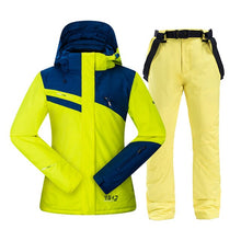Load image into Gallery viewer, Women Ski Suit Warm Windproof Waterproof Hooded Snow Jacket + Pants Female Winter Outdoor Snowboard Snowmobile Snow Suit
