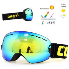 Load image into Gallery viewer, COPOZZ brand professional ski goggles double layers lens anti-fog UV400 big ski glasses skiing snowboard men women snow goggles
